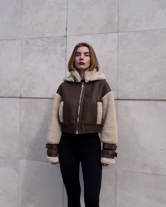 Giacca in similpelle - marrone